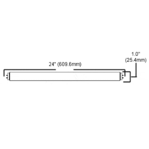 24 Inch T8 Fluorescent Tube Light Bulb 17W 3000K Soft White G13 Bi-Pin Base Pack of 25 Q202