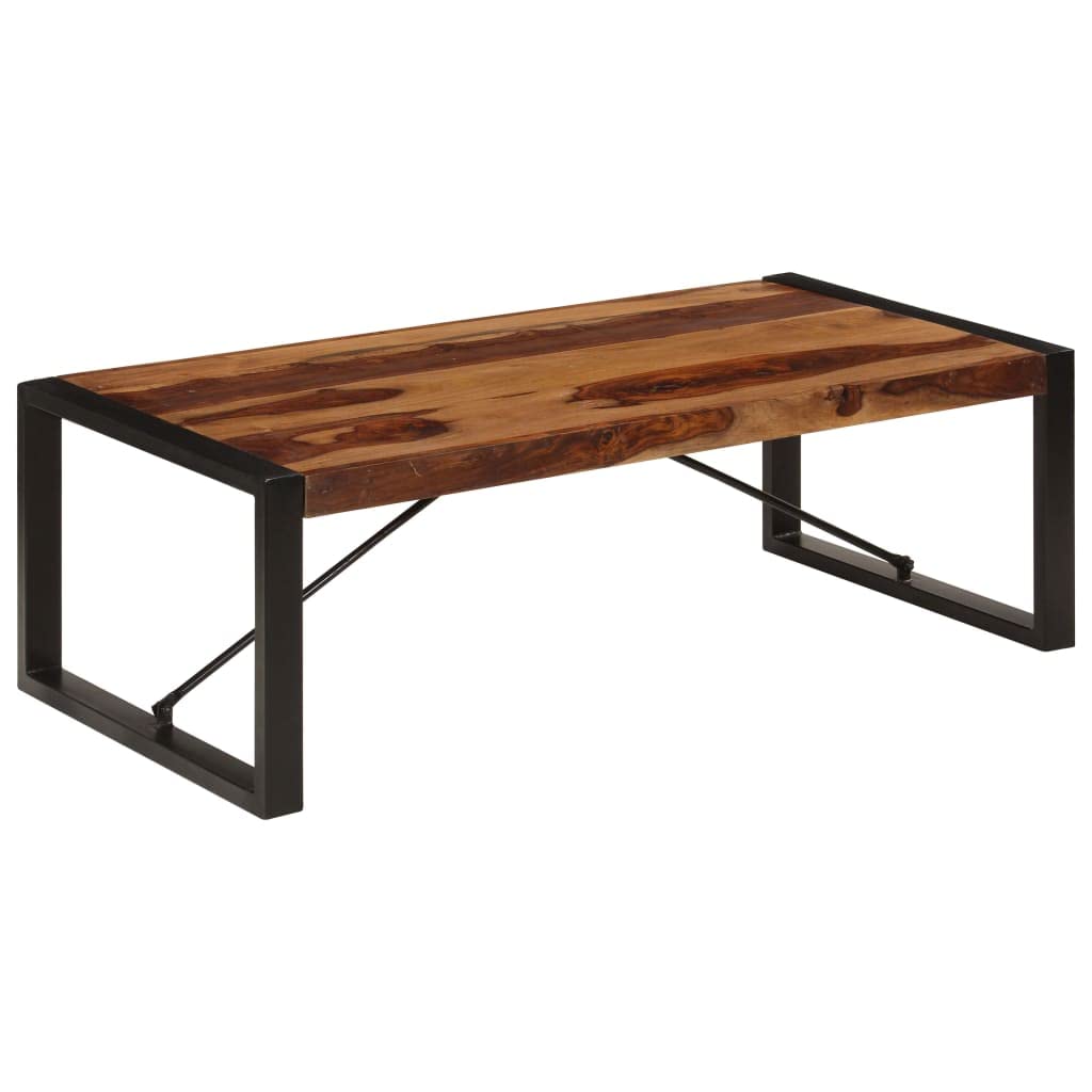 Rustic Wooden Coffee Table with Metal Frame G23720