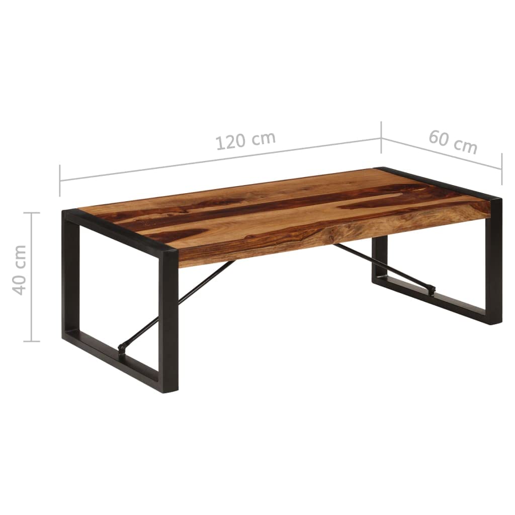 Rustic Wooden Coffee Table with Metal Frame G23720