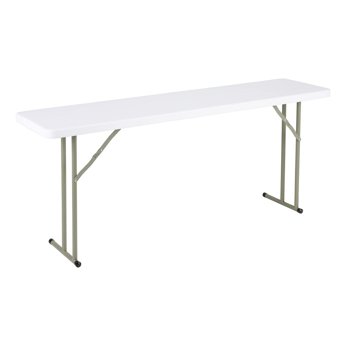 White Rectangular Blow-Molded Plastic Folding Training Table Q747845