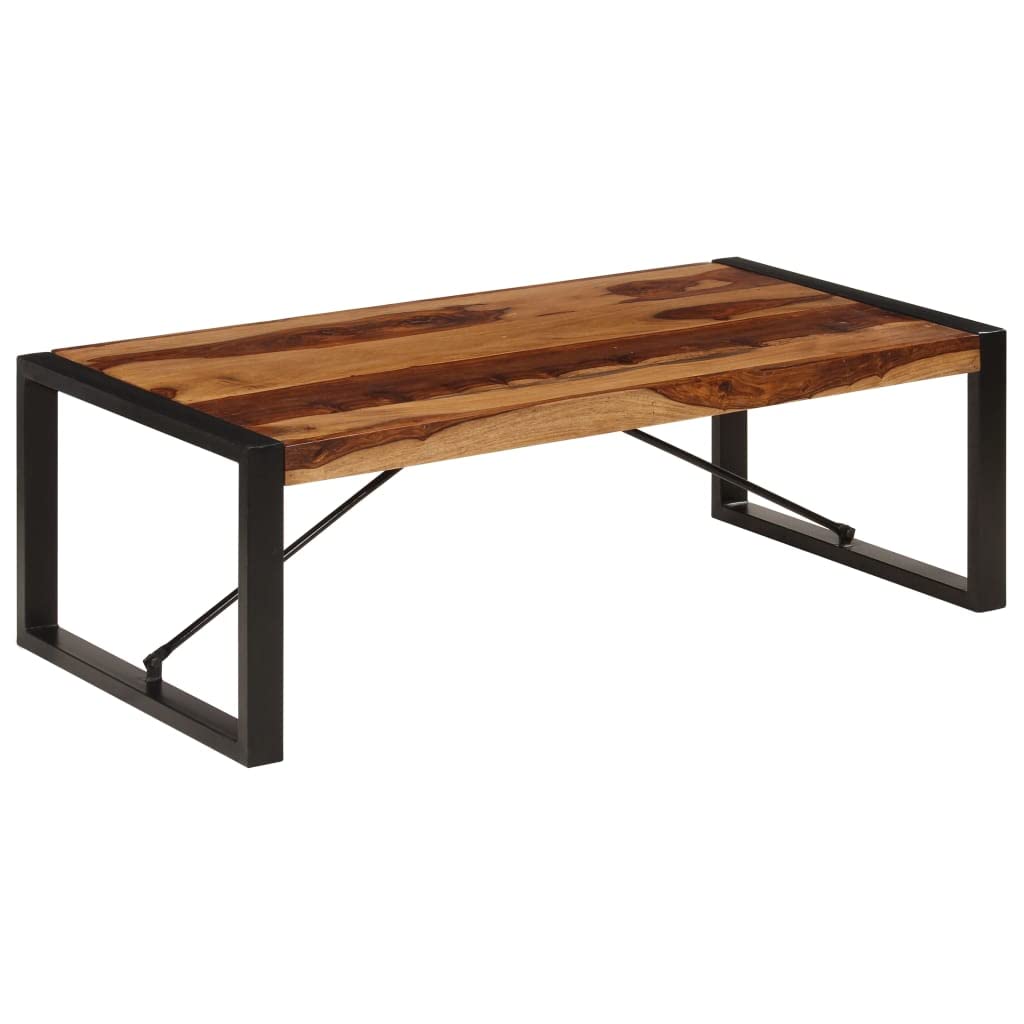 Rustic Wooden Coffee Table with Metal Frame G23720