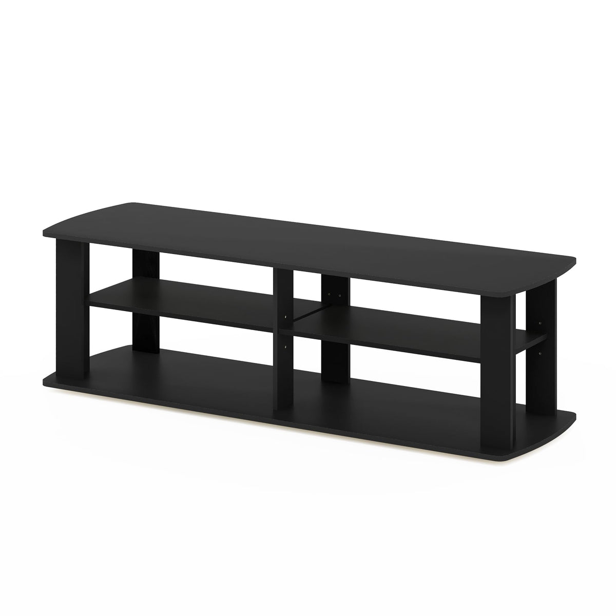 Black 3-Tier TV Stand with Open Shelves Y213095