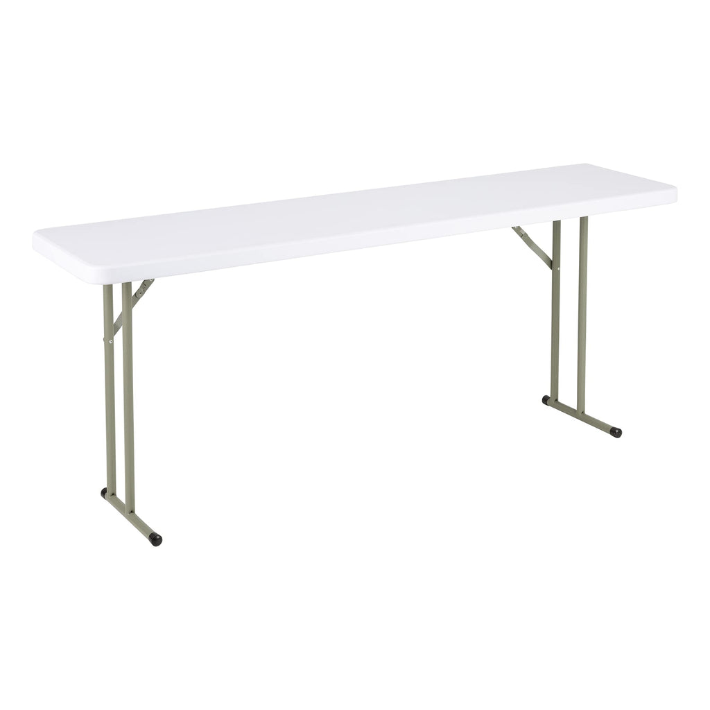 White Rectangular Blow-Molded Plastic Folding Training Table Q747845