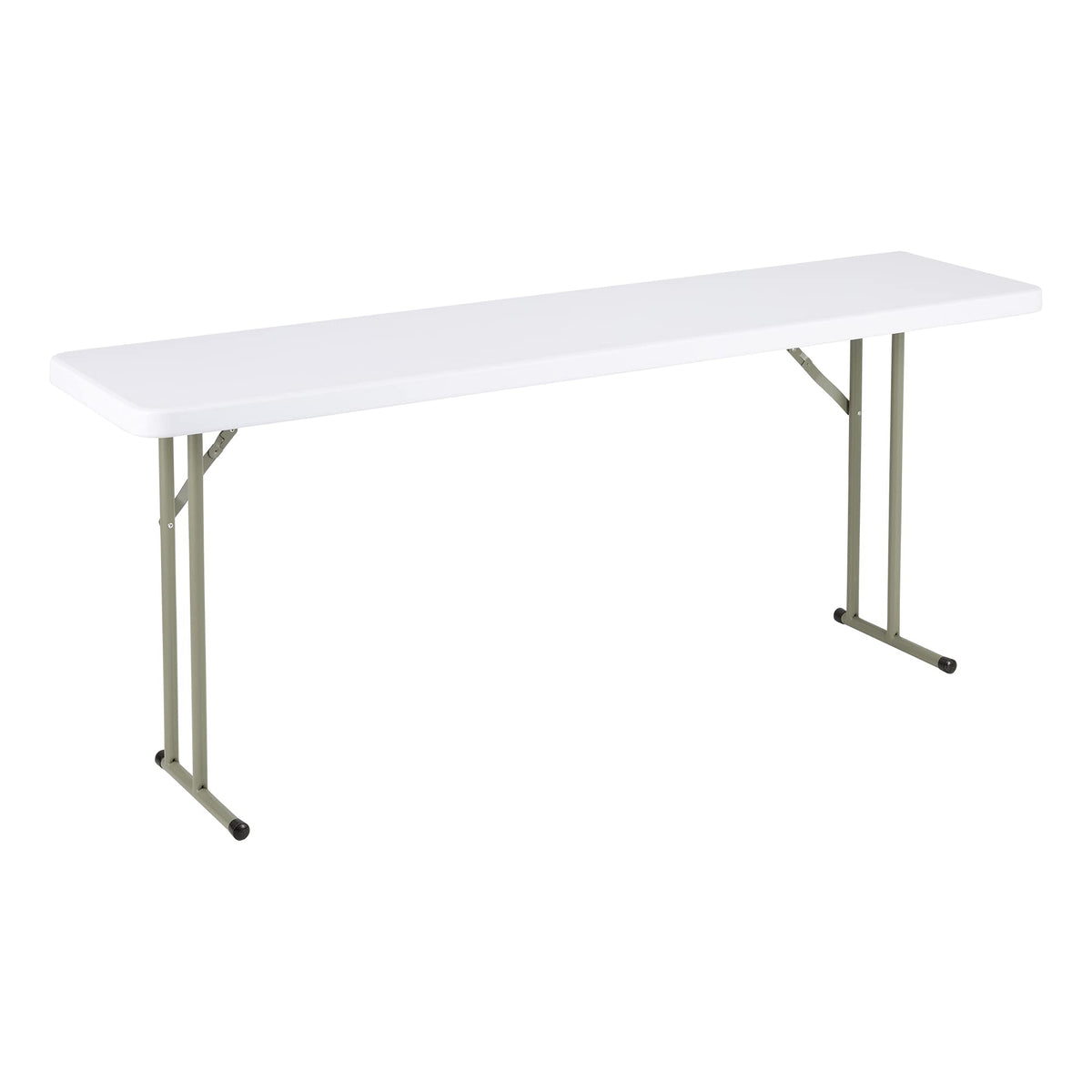 White Rectangular Blow-Molded Plastic Folding Training Table Q747845