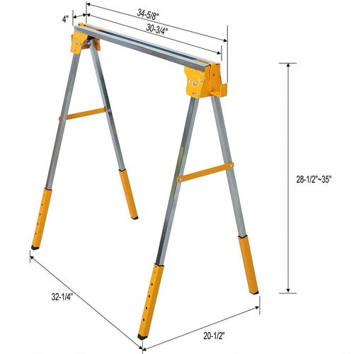 2 Pack Adjustable Steel Saw Horses 2600 Lbs R40470