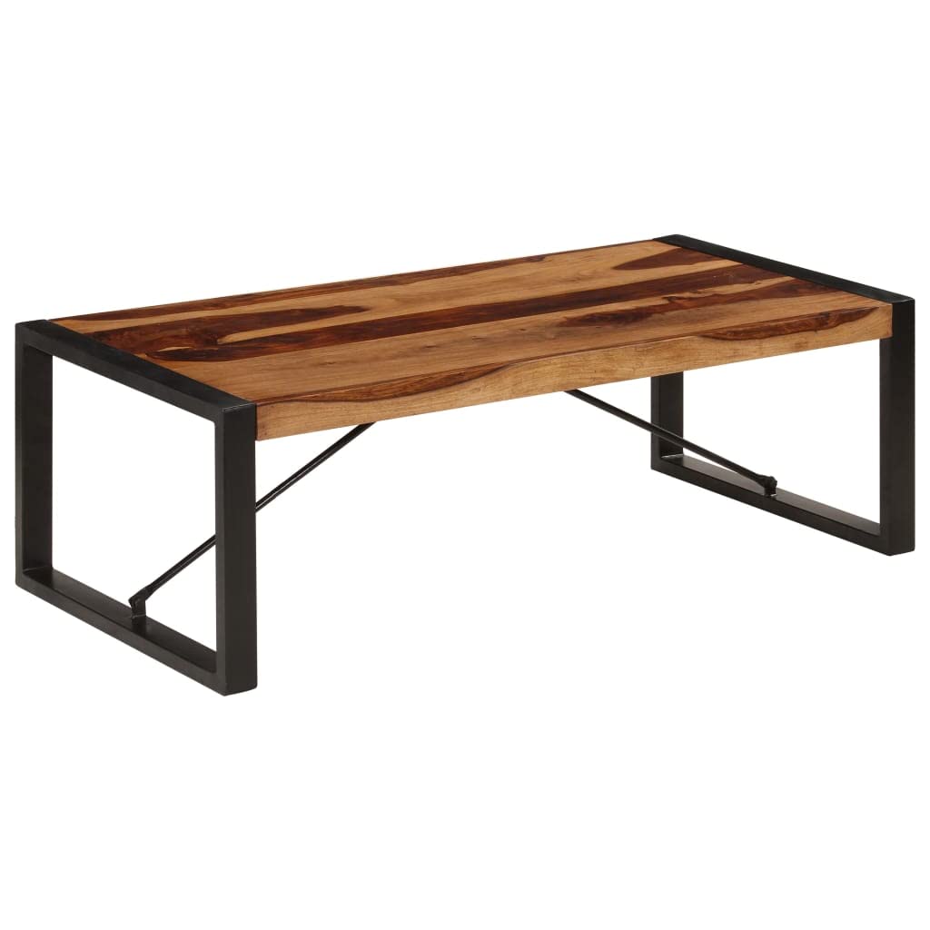 Rustic Wooden Coffee Table with Metal Frame G23720