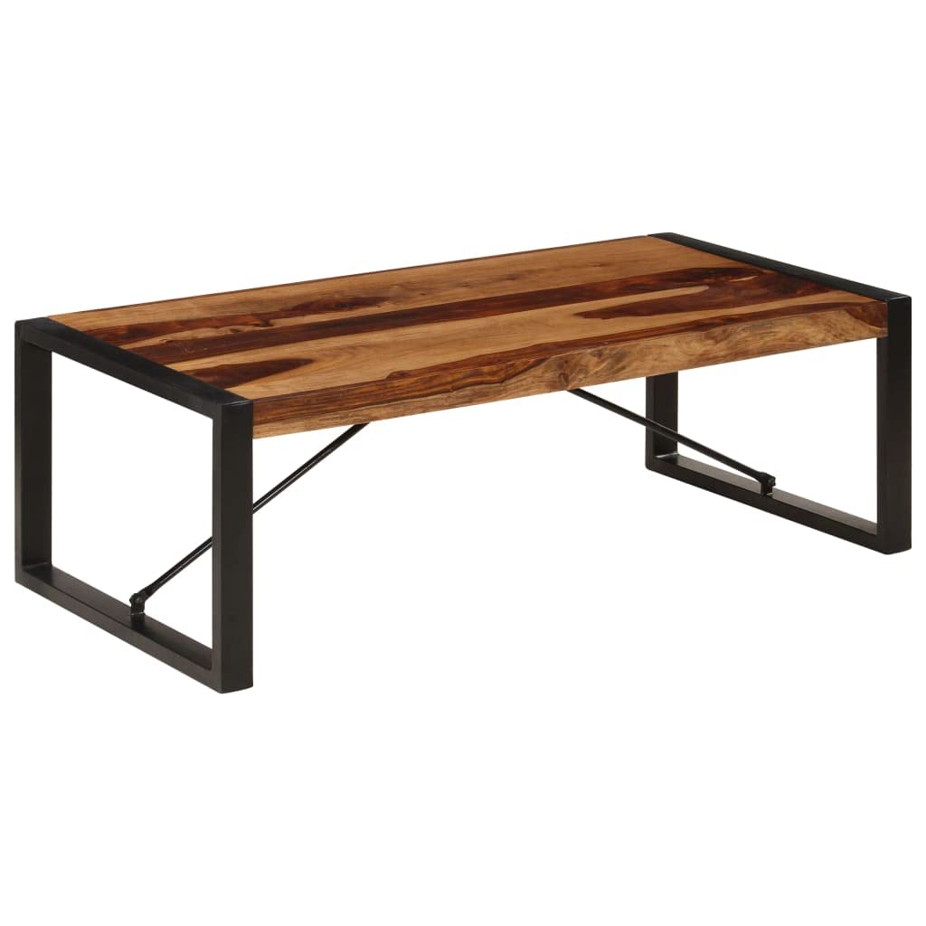 Rustic Wooden Coffee Table with Metal Frame G23720