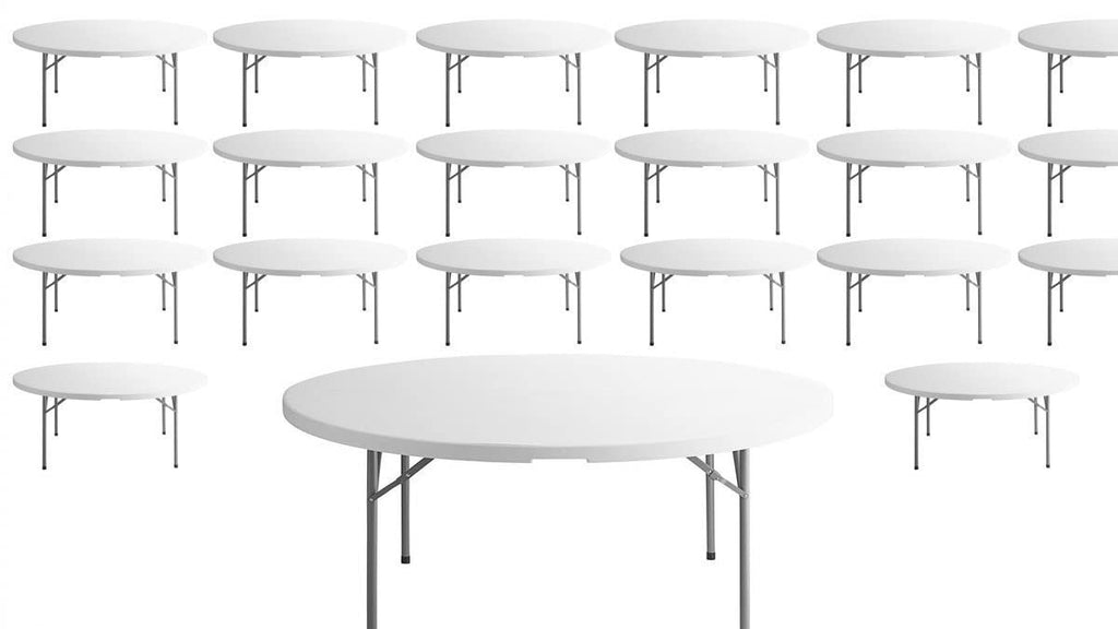 White 72 Inch Round Plastic Folding Table E753