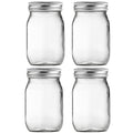 16oz Regular Mouth Glass Mason Jars with Airtight Lids, 4 Pack J784395