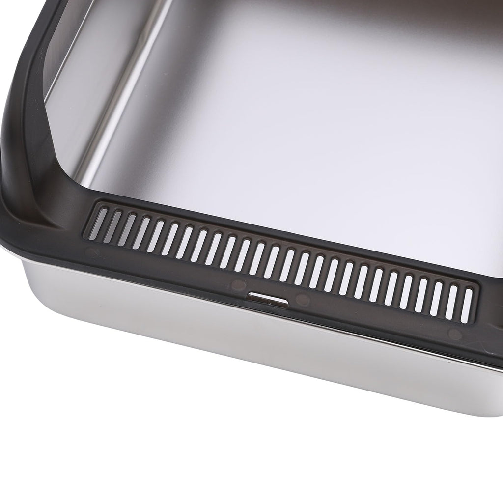 Stainless Steel Enclosed Cat Litter Box with Lid and Scoop A187095