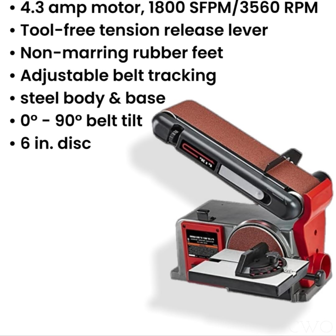 Belt and Disc Sander 4 inch x 36 inch Belt 6 inch Disc P3313