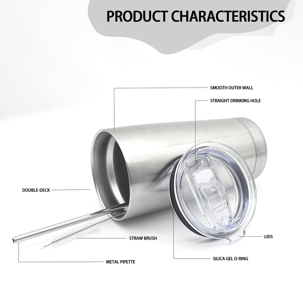 12 Pack Insulated Stainless Steel Tumbler with Lid and Straw J91935