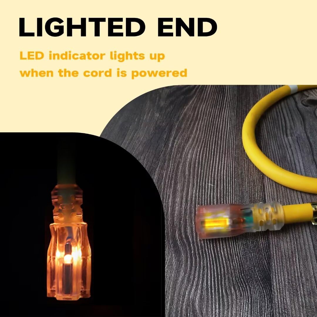 12 Gauge 10 FT Lighted End Outdoor Extension Cord A629113