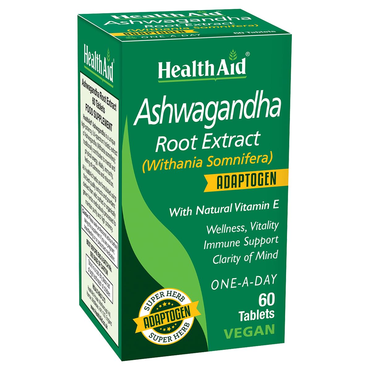 Ashwagandha 350 mg Vegan Standardized Root Extract 60 Tablets I4469