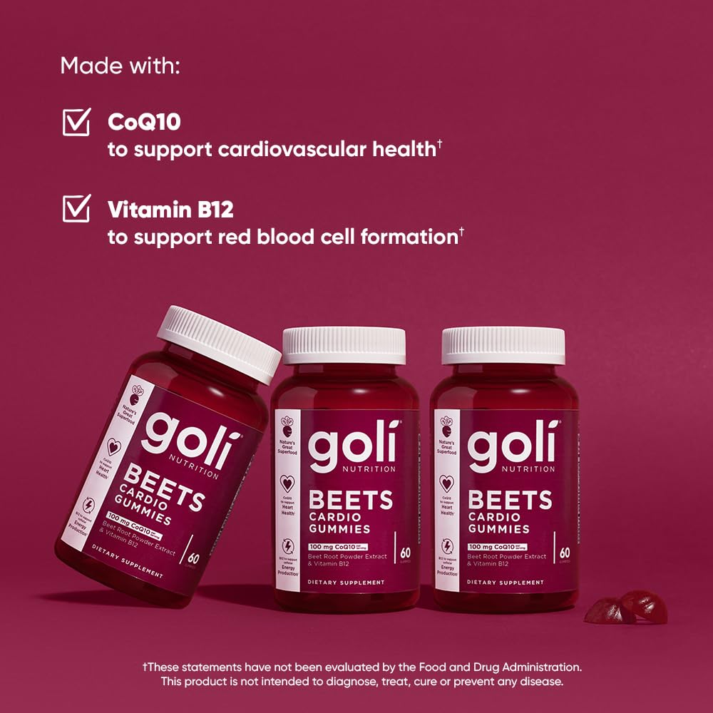 Beets Cardio Gummy 60 Count CoQ10 Beet Root Extract Vegan Gluten-Free R6185