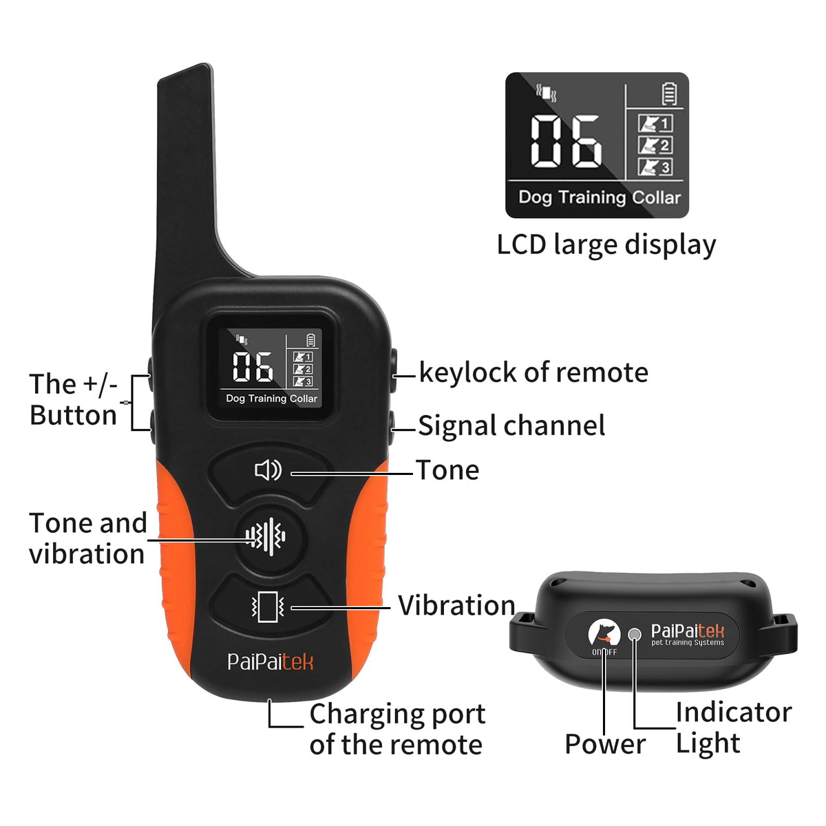 Vibration & Beep Dog Training Collar with Remote L617