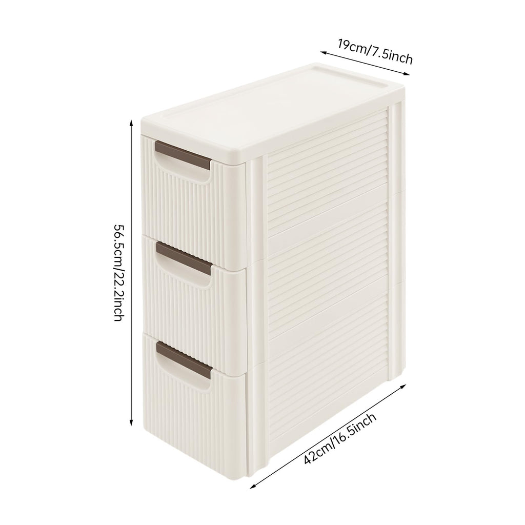 3 Drawers Narrow Plastic Storage Cabinet on Wheels Y20806