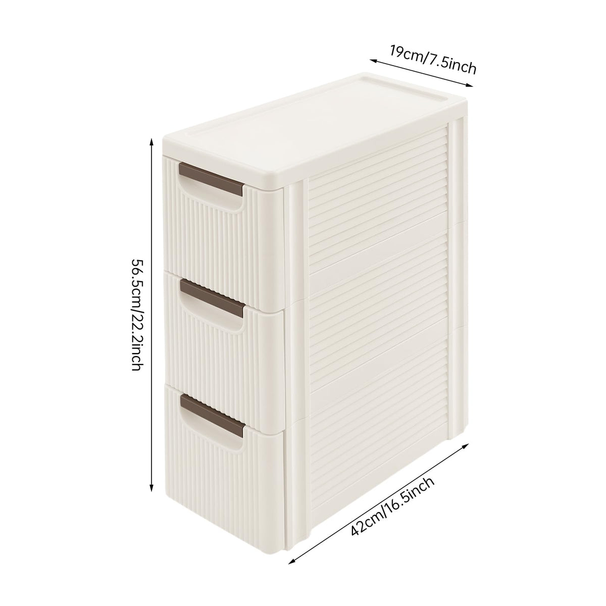 3 Drawers Narrow Plastic Storage Cabinet on Wheels Y20806