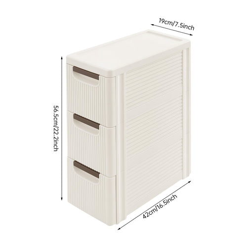3 Drawers Narrow Plastic Storage Cabinet on Wheels Y20806