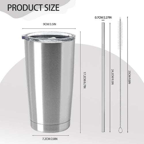 12 Pack Insulated Stainless Steel Tumbler with Lid and Straw J91935