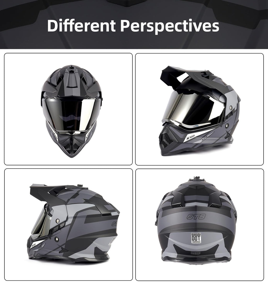 DOT Certified Dual Visor Motorcycle Helmet X421831