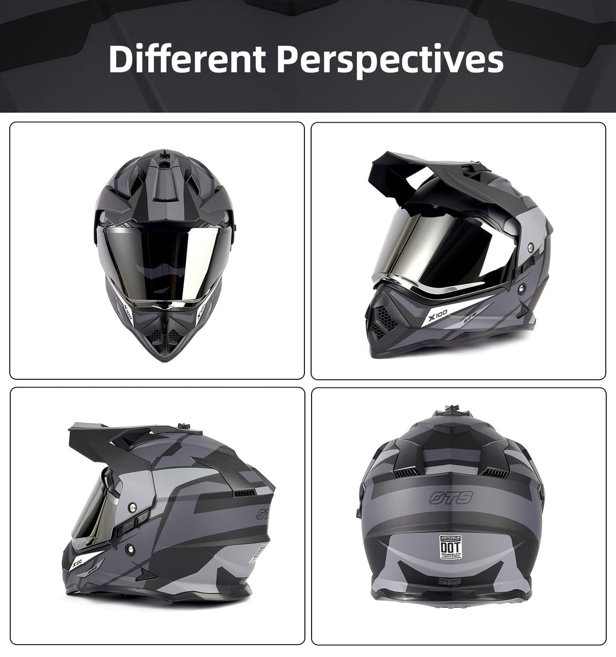 DOT Certified Dual Visor Motorcycle Helmet X421831