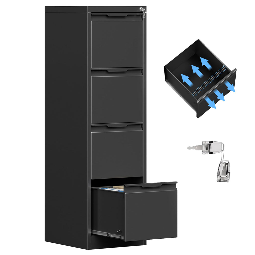 4 Drawer Metal File Cabinet with Lock R85780