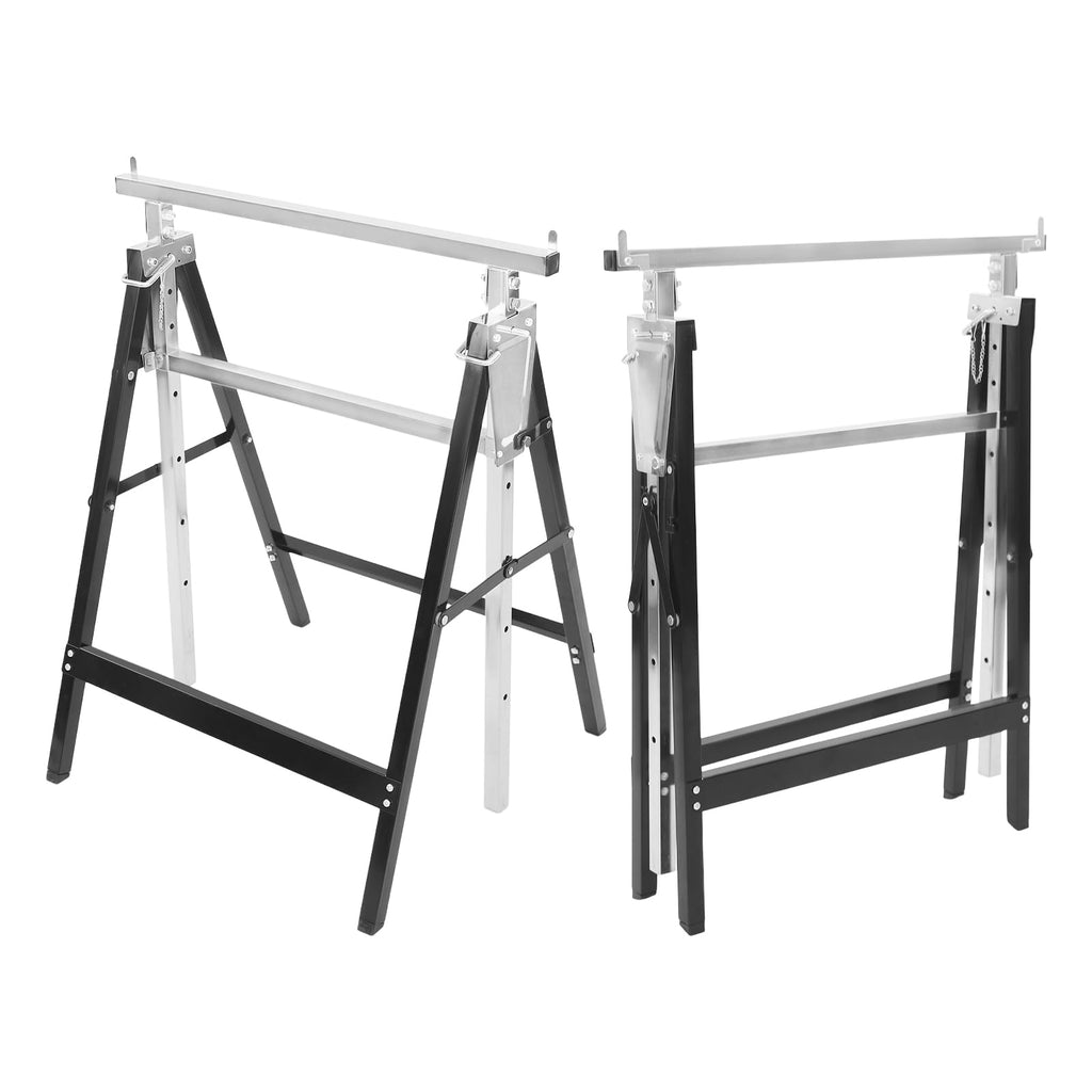 Foldable Steel 2 Pack Adjustable Height Saw Horses F91252