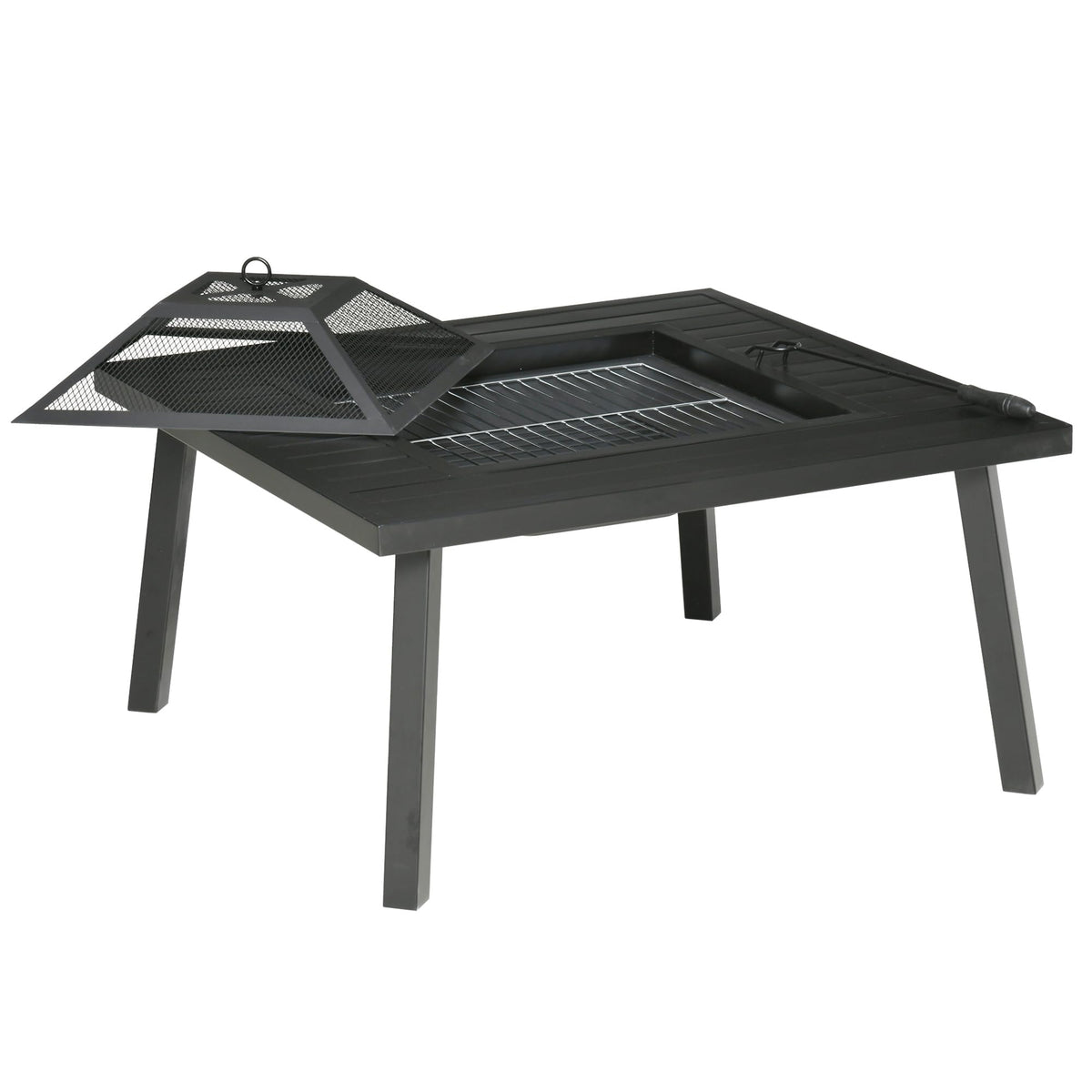 34 in Black Fire Pit with Grill G185624