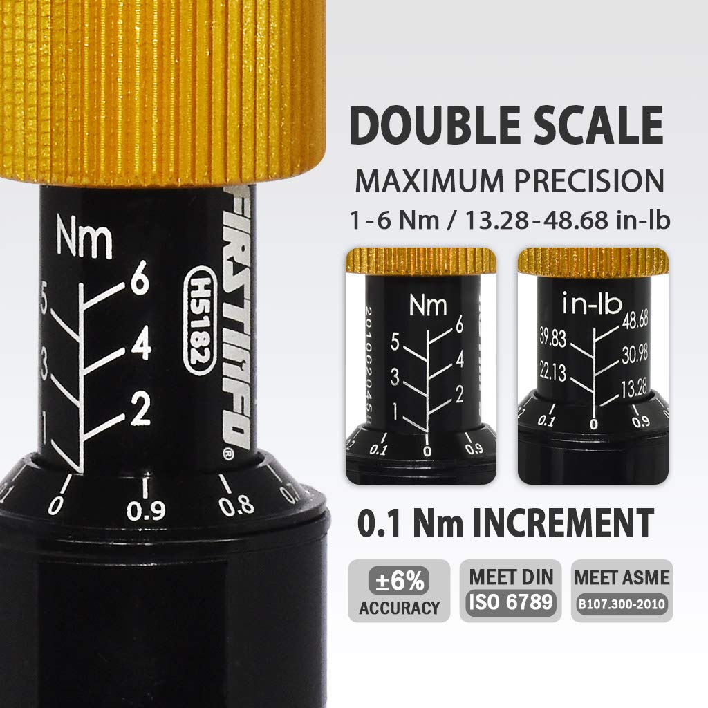 Precision Certified Torque Screwdriver 1-6 Nm with 1/4 Inch Hex Bit Holder I378