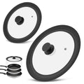 2 Pack Silicone Tempered Glass Universal Lid for Pots Pans and Skillets H86313