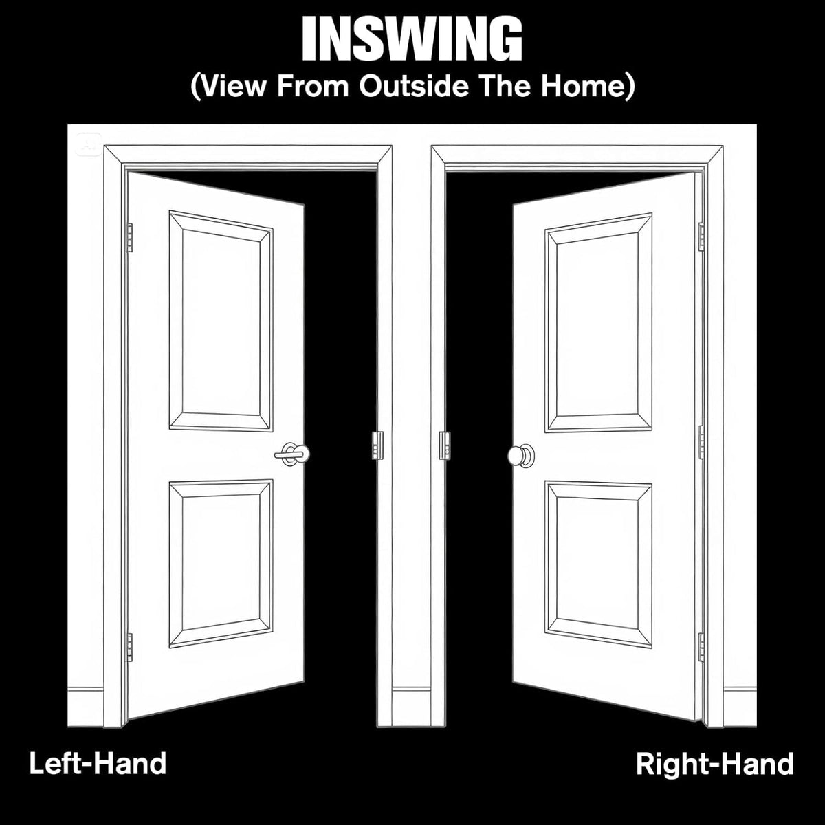 36" x 80" Left Hand Inswing Exterior Door with White Frame F402542