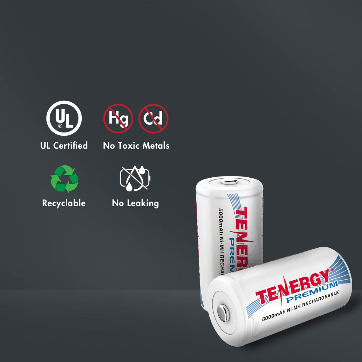 Rechargeable C Batteries and LCD Smart Battery Charger, 4 Pack L22419