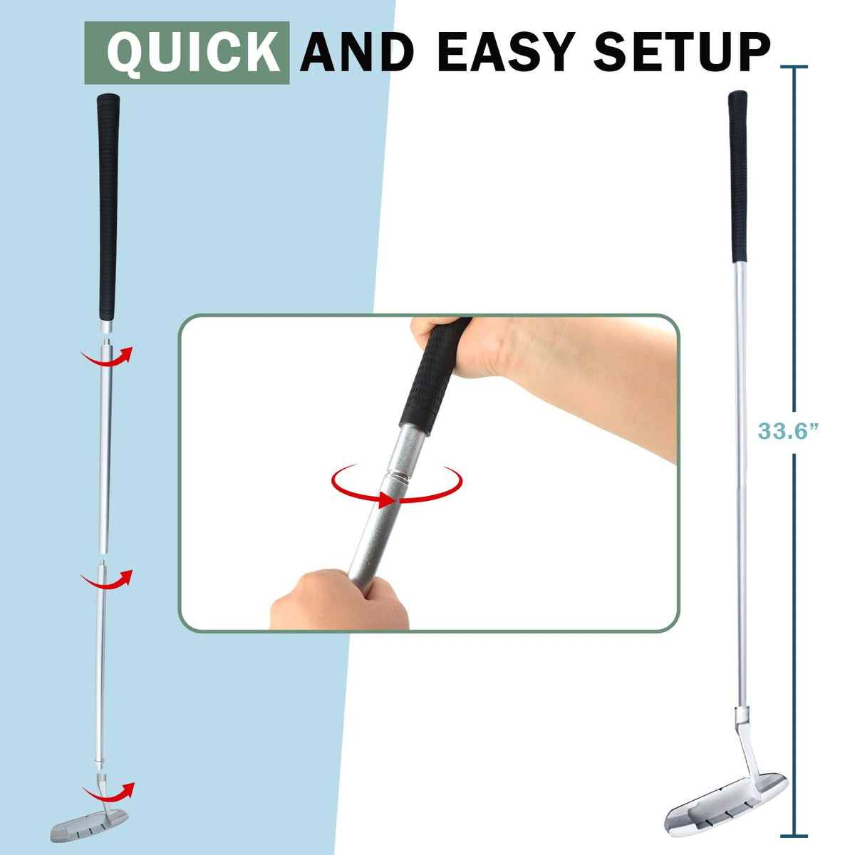 Two-Way Golf Putter with 2 Golf Balls I613670