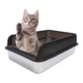 Stainless Steel Enclosed Cat Litter Box with Lid and Scoop A187095