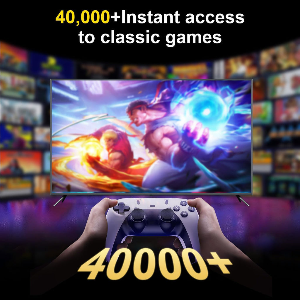 4K HDMI Retro Gaming Console with 64GB TF Card and 2.4G Wireless Controllers U735