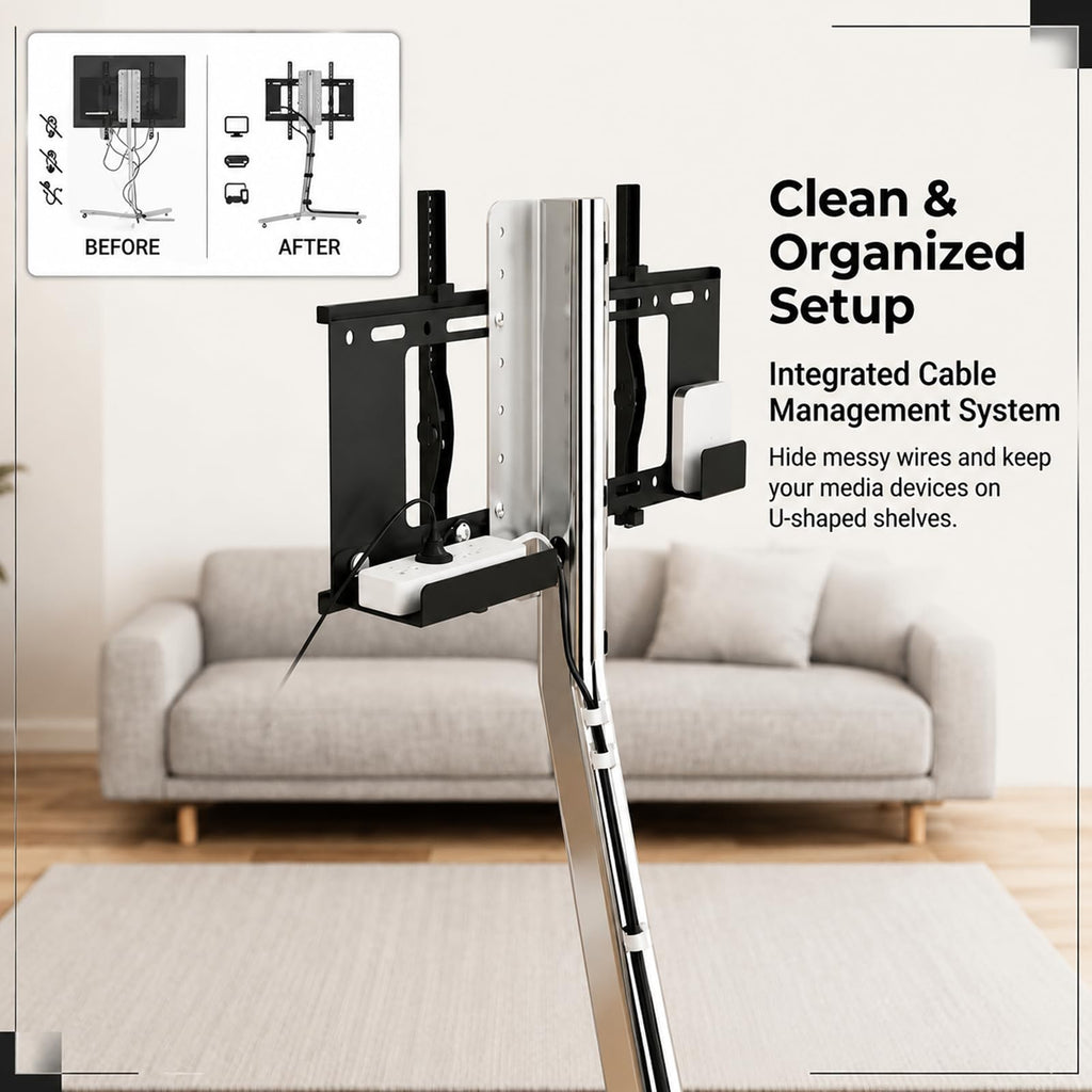 Rolling TV Stand Mount for 40” to 70” TVs up to 88 lbs with Wheels G34354