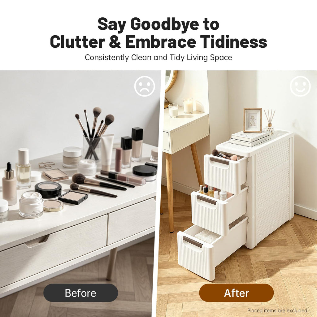 3 Drawers Narrow Plastic Storage Cabinet on Wheels Y20806