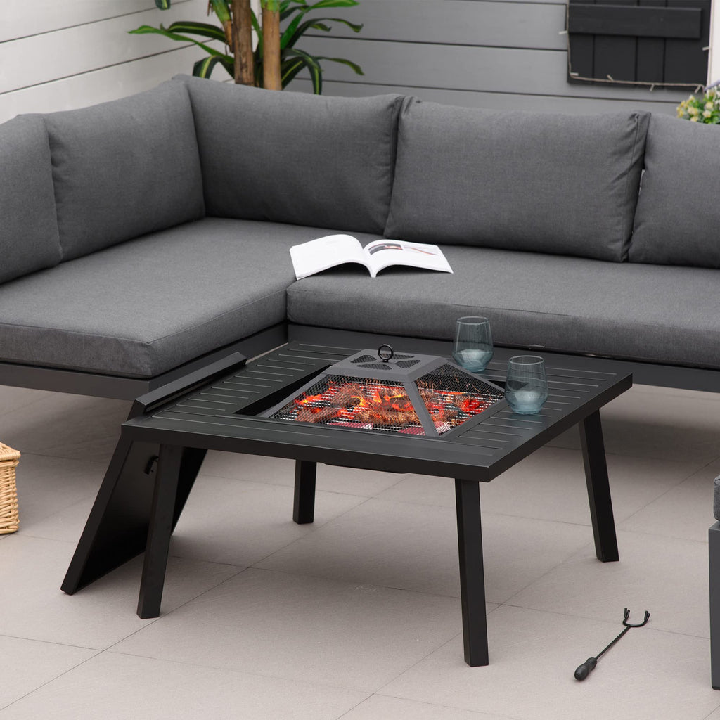 34 in Black Fire Pit with Grill G185624