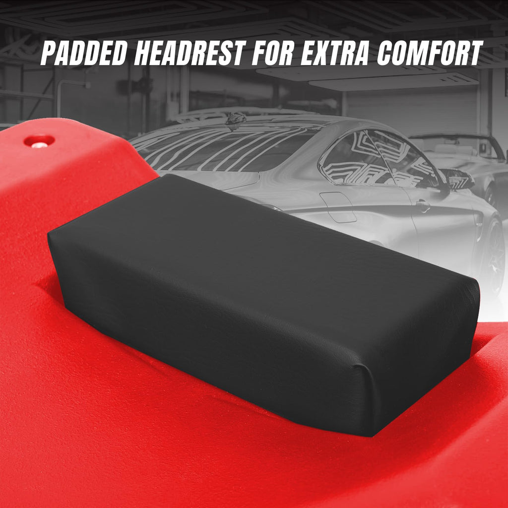 Rolling Garage Creeper with Padded Headrest and 6 Casters R37620