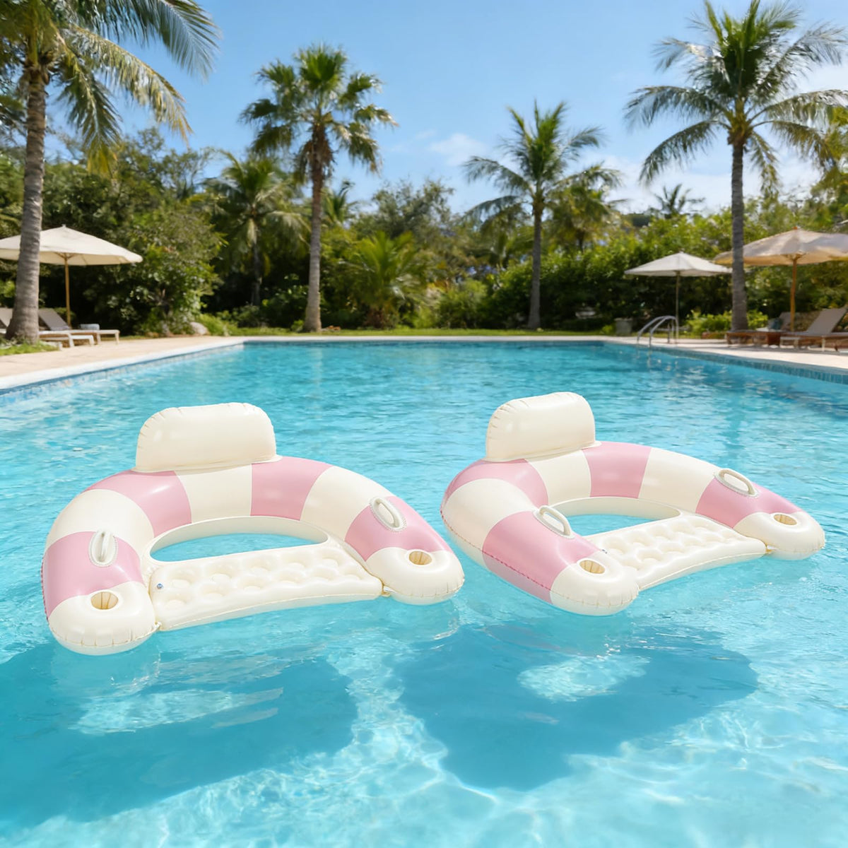 Inflatable Pool Float Chair with Cup Holders H57141