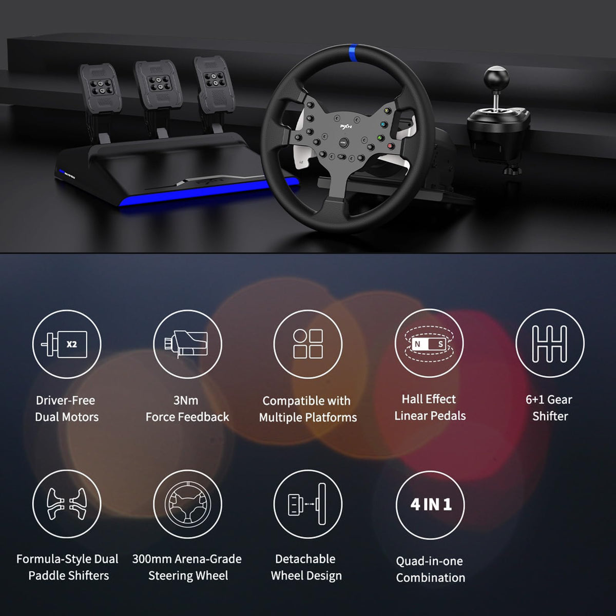 Force Feedback PC Racing Wheel J1622