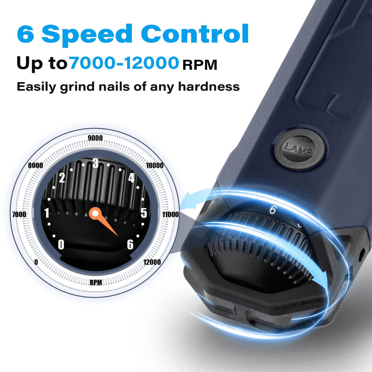6-Speed Rechargeable Electric Dog Nail Grinder W647