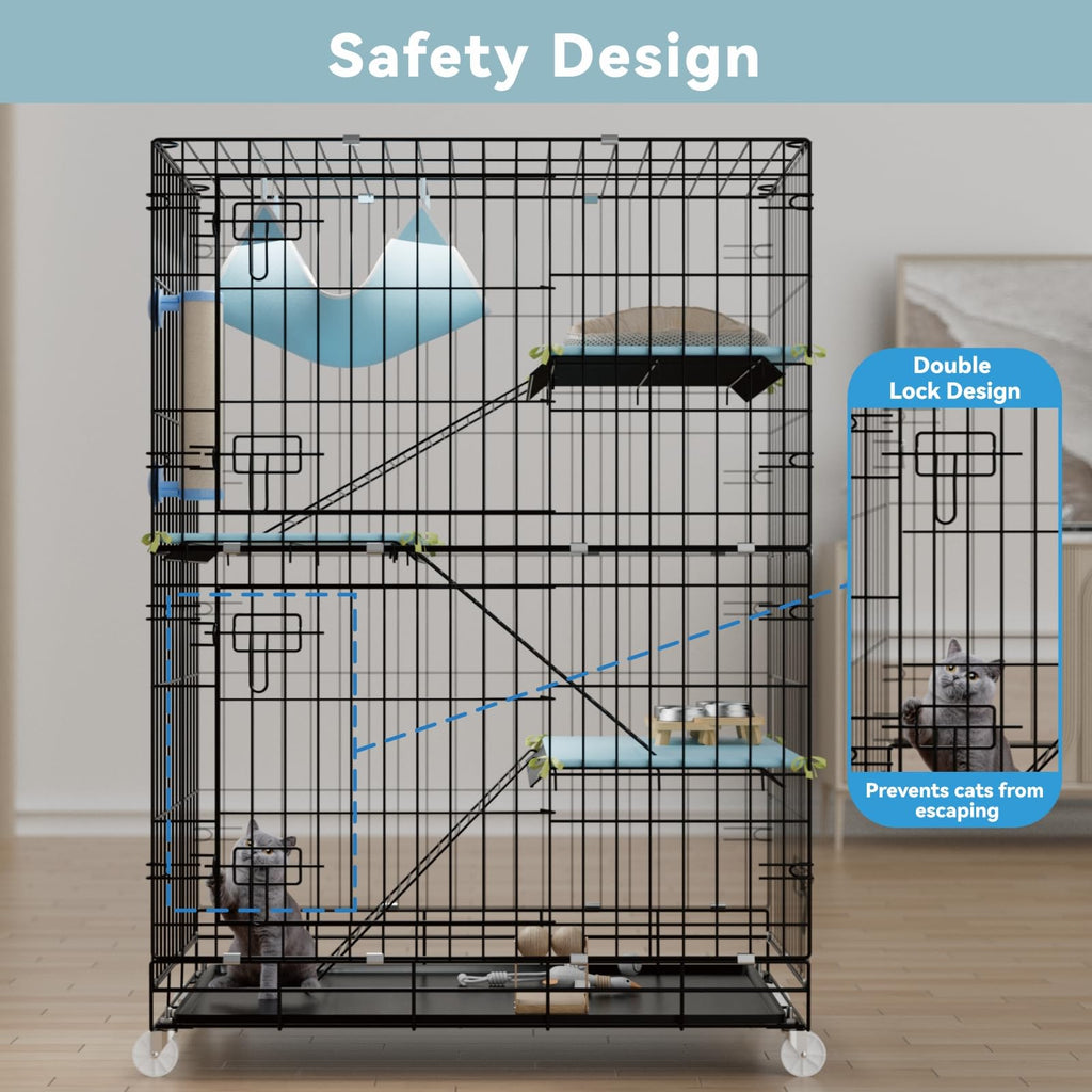 4-Tier Cat Cage with Cushions Hammock Scratching Post L73110