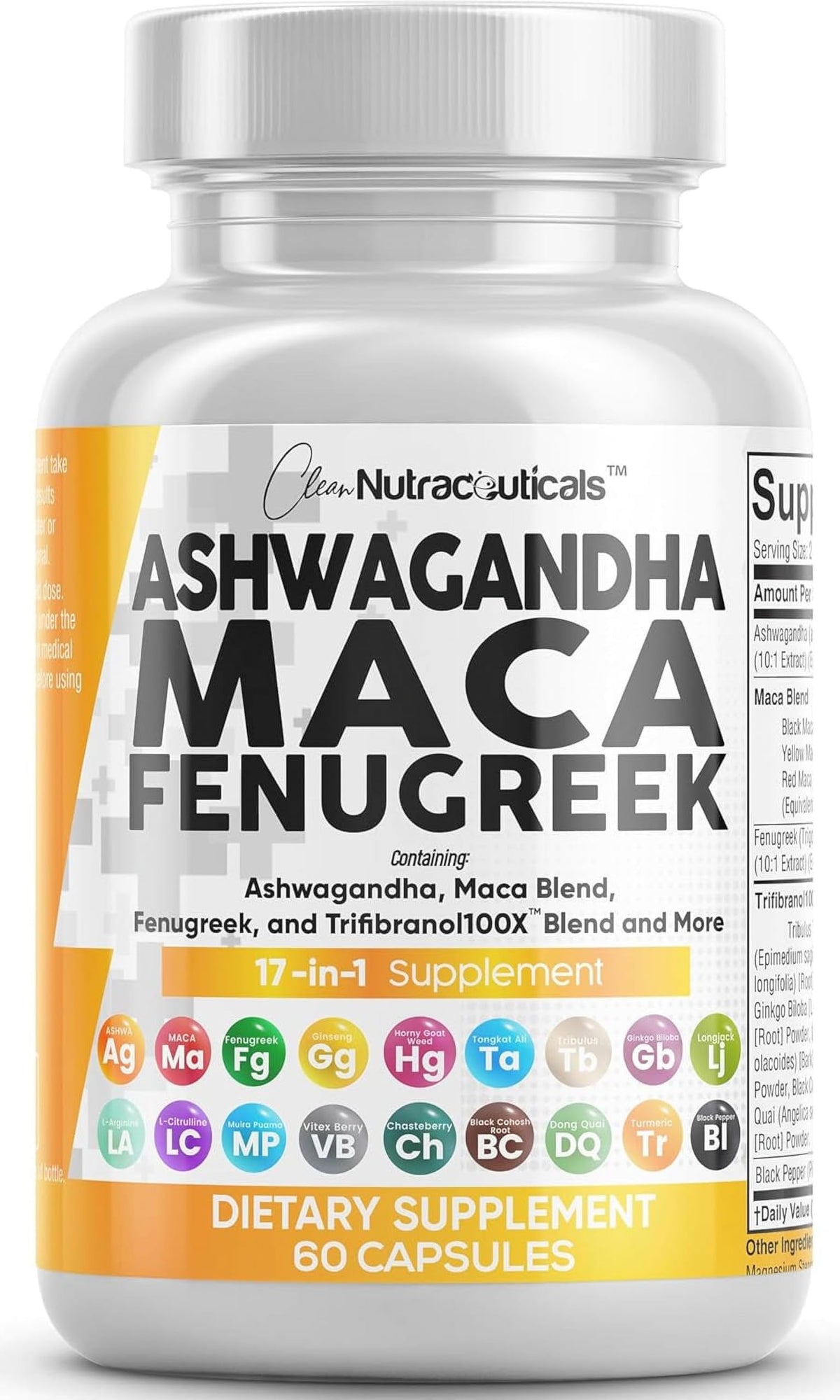 Ashwagandha Maca Root Fenugreek Tongkat Ali Ginseng Capsules G558613