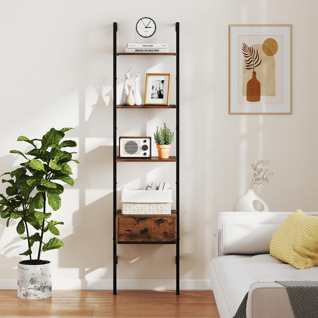 5-Tier Ladder Bookcase with Drawer K550