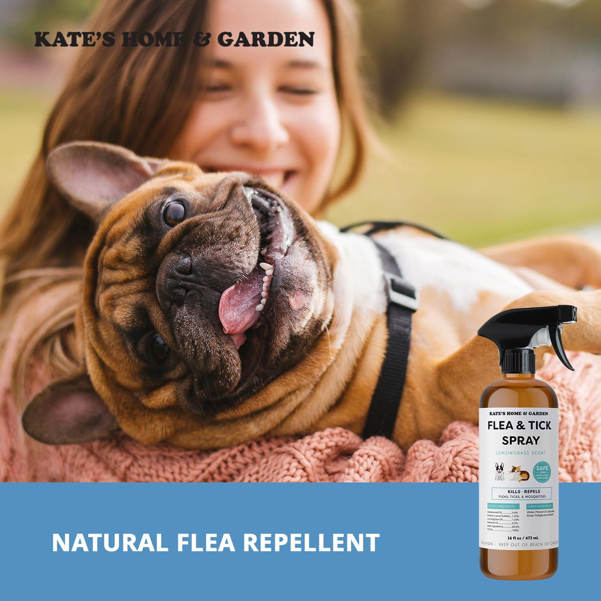 Flea and Tick Spray for Dogs & Cats 16oz T50955