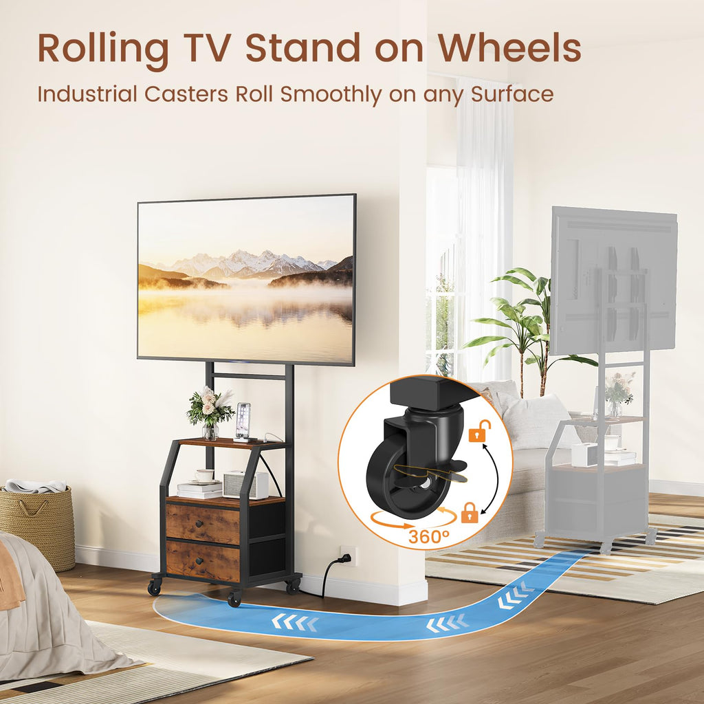 Rolling TV Stand for 32-55 Inch TVs Y753