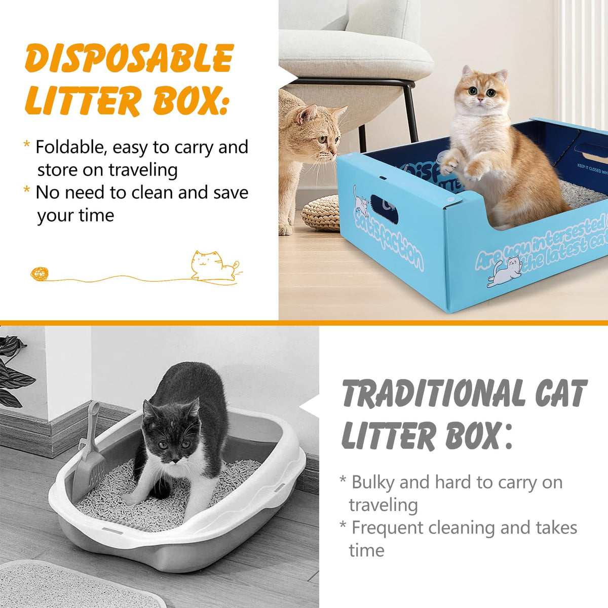 3 Pack Disposable Cat Litter Boxes N80625