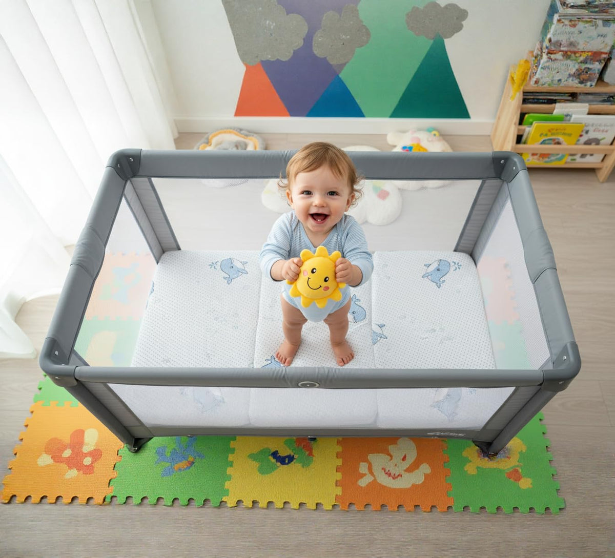 Pack and Play Mattress, 38"x26" Trifold Memory Foam Z536499